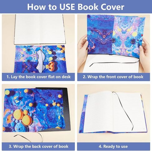 غطاء كتاب مرن من CRASPIRE، واقي كتاب بغلاف مقوى، قماش بوليستر أبيض، قابل للغسل، قابل لإعادة الاستخدام، أوراق نباتات خضراء كبيرة، أغطية دفاتر الملاحظات، مناسبة لمعظم كتب الكتب المدرسية in Saudi Arabia