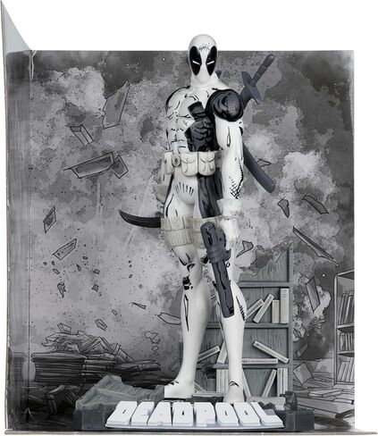 ألعاب ماكفارلين - Marvel Deadpool (فن خطي) بمقياس 1:10 يمكن تجميعه مع مشهد (The New Mutants #98) ملصق ذهبي in Saudi Arabia