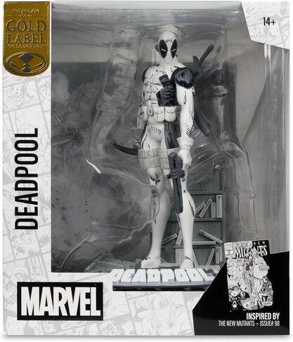 ألعاب ماكفارلين - Marvel Deadpool (فن خطي) بمقياس 1:10 يمكن تجميعه مع مشهد (The New Mutants #98) ملصق ذهبي in Saudi Arabia