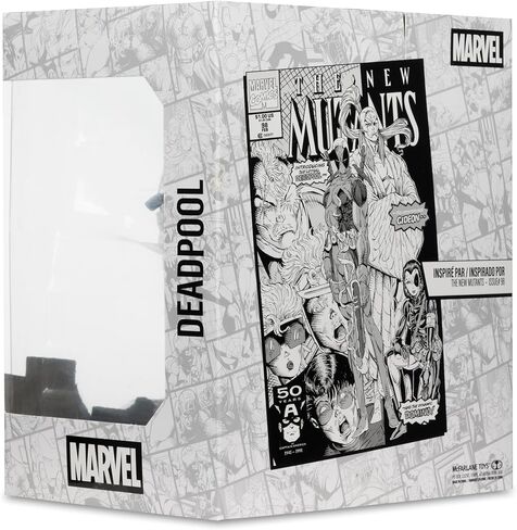 ألعاب ماكفارلين - Marvel Deadpool (فن خطي) بمقياس 1:10 يمكن تجميعه مع مشهد (The New Mutants #98) ملصق ذهبي in Saudi Arabia