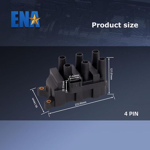 ENA Ignition Coil Pack Compatible with Ford Mazda Mercury F150 Ranger Freestar Mustang Taurus B3000 Sable Monterey V6 3.9L 4.0L 4.2L 2.5L 3.0L 3.8L Replacement For C1312 DG485 FD498 in Kuwait