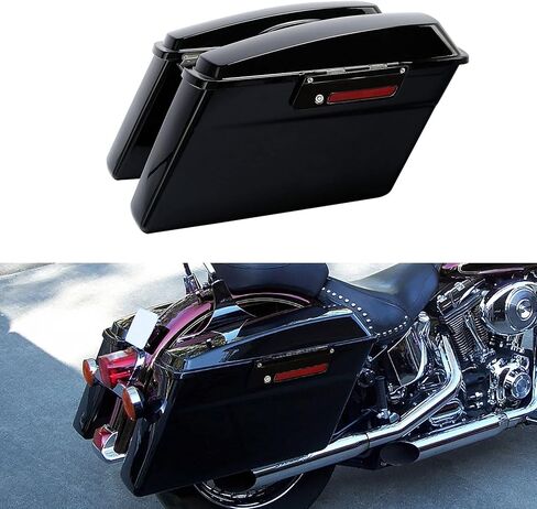 XMTMOTO Hard Saddlebags Saddle bags W/Lid Latch Key for Harley 1994-2013 Touring models road glide, road king, ultra, street glide, electra glide and 1984-2017 Softail models,Vivid Black/Black Latch in Saudi Arabia