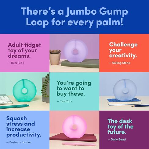 Gump Jumbo Loop Gel-Filled Stress Ball | Ultra-Squishy Fidget Toy for Stress Relief & Focus | Anxiety Ball for Adults & Teens | Sensory Squeeze Toy | Mist in Kuwait