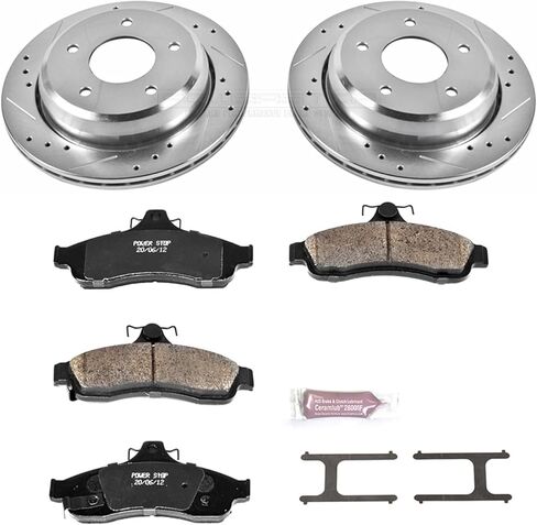 Power Stop K5064 Rear Z23 Carbon Fiber Brake Pads with Drilled & Slotted Brake Rotors Kit For Chevrolet Caprice 1994-1996, Chevrolet Impala 1994-1996 [Model Specific] in Saudi Arabia