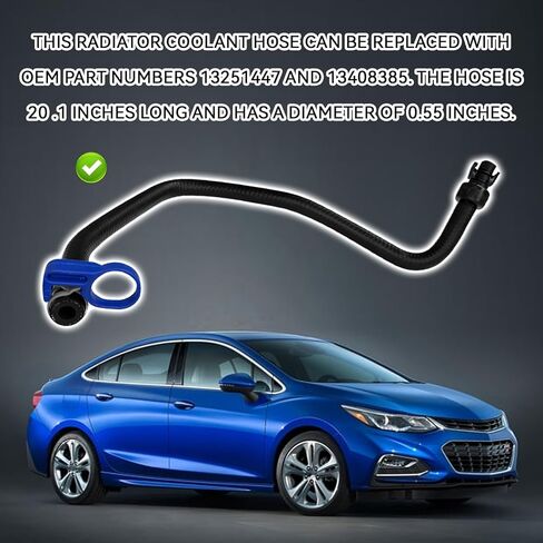 Coolant Reservoir Hose Car Engine Radiator Coolant Hoses Recovery Tank Upper and Lower Kit for Chevy Buick Cruze 1.4L Turbo GM# 13251447 13408385 Universal Rubber Cooling Hose Water By-pass Pipe in Saudi Arabia