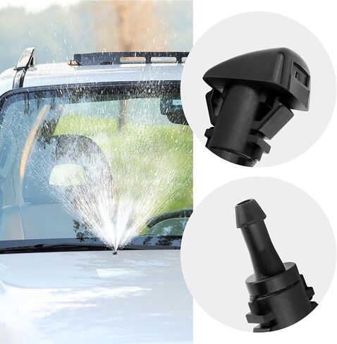 قطعتان من فوهة غسالة الزجاج الأمامي البديلة OEM# 55077460AA 4805742AC، فوهة رش الزجاج الأمامي متوافقة مع كرايسلر دودج رام، فوهات غسيل الزجاج الأمامي العملية in Saudi Arabia