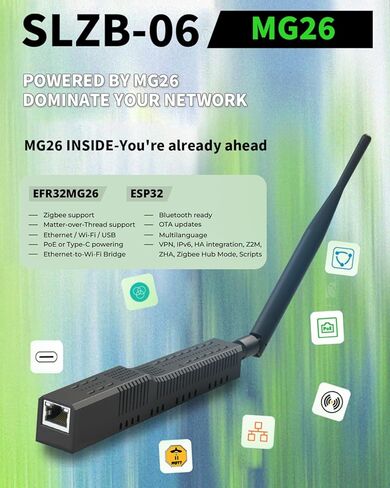 SMLIGHT SLZB-06 - منسق بوابة Zigbee 3.0 إلى Ethernet وUSB وWiFi مع PoE، بوابة Zigbee USB العالمية للمساعد المنزلي / Zigbee2MQTT/ZHA، محول USB Zigbee 3.0 اللاسلكي in Saudi Arabia