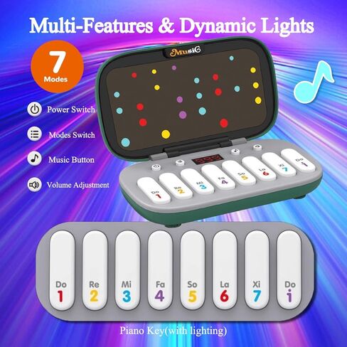 Kids Mini Piano Toy, Portable Travel Piano Keyboard Toddlers Musical Instrument Learning Toys, Music Interactive Birthday Gift for 3 4 5 6 Year Old Boys Children (Green) in Saudi Arabia