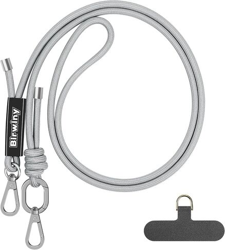 Crossbody Phone Lanyard Universal Cell Phone Strap Adjustable Nylon Strap with Metal Keychain Hook Compatible for iPhone & for Android Smartphones Breakaway Safety Clip - Midnight Black in Saudi Arabia