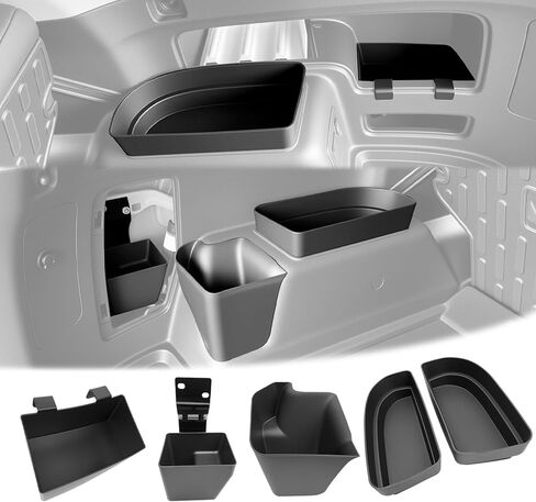 منظم صندوق السيارة يناسب 2010-2024 Toyota 4Runner 5 مقاعد الصف الثاني صندوق تخزين صندوق السيارة بدون مثقاب متوافق مع ملحقات 4Runner (مغاير + مخفي + معلق + زوج، 5 قطع) in Kuwait