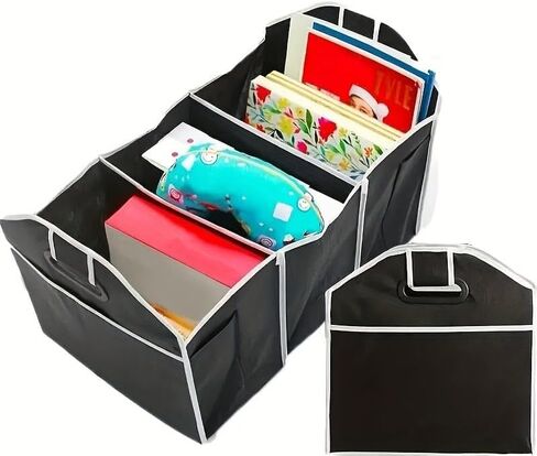 Noesun Foldable Car Trunk Organizer, Large-Capacity Storage Box with Reinforced Handles, Multi-Compartment Collapsible Organizer for SUV, Sedan, and Home Use in Saudi Arabia