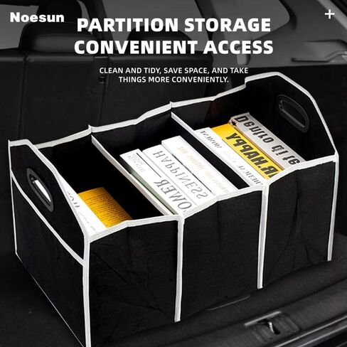 Noesun Foldable Car Trunk Organizer, Large-Capacity Storage Box with Reinforced Handles, Multi-Compartment Collapsible Organizer for SUV, Sedan, and Home Use in Saudi Arabia