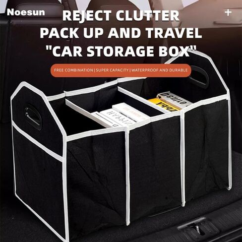 Noesun Foldable Car Trunk Organizer, Large-Capacity Storage Box with Reinforced Handles, Multi-Compartment Collapsible Organizer for SUV, Sedan, and Home Use in Saudi Arabia