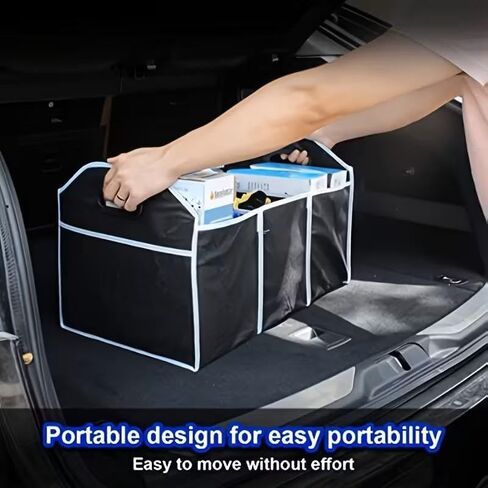 Noesun Foldable Car Trunk Organizer, Large-Capacity Storage Box with Reinforced Handles, Multi-Compartment Collapsible Organizer for SUV, Sedan, and Home Use in Saudi Arabia