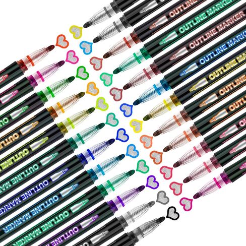 Christmas Stocking Stuffers for Teen Girls: 36 Glitter Markers Outline Glitter Pens Teen Girl Gifts Trendy Stuff,Art Supplies Arts Crafts in Saudi Arabia
