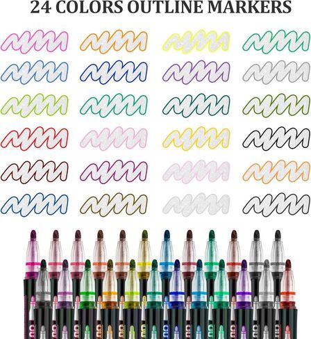 Christmas Stocking Stuffers for Teen Girls: 36 Glitter Markers Outline Glitter Pens Teen Girl Gifts Trendy Stuff,Art Supplies Arts Crafts in Saudi Arabia