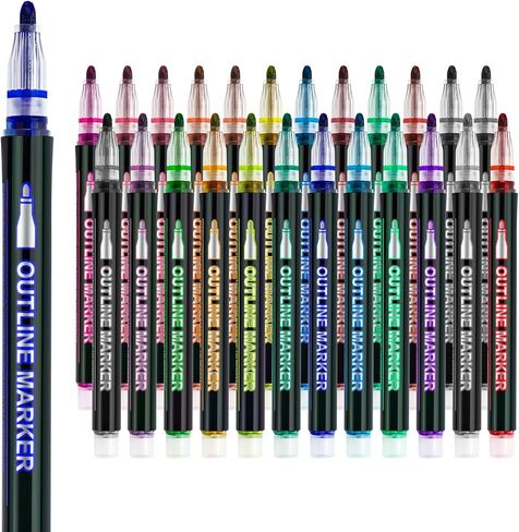 Christmas Stocking Stuffers for Teen Girls: 36 Glitter Markers Outline Glitter Pens Teen Girl Gifts Trendy Stuff,Art Supplies Arts Crafts in Saudi Arabia