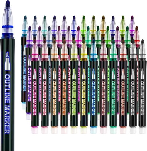 Christmas Stocking Stuffers for Teen Girls: 36 Glitter Markers Outline Glitter Pens Teen Girl Gifts Trendy Stuff,Art Supplies Arts Crafts in Saudi Arabia