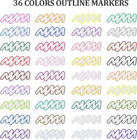 Christmas Stocking Stuffers for Teen Girls: 36 Glitter Markers Outline Glitter Pens Teen Girl Gifts Trendy Stuff,Art Supplies Arts Crafts in Saudi Arabia