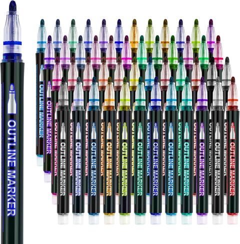 Christmas Stocking Stuffers for Teen Girls: 36 Glitter Markers Outline Glitter Pens Teen Girl Gifts Trendy Stuff,Art Supplies Arts Crafts in Saudi Arabia