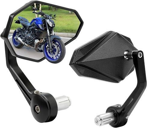 DREAMIZER Motorcycle Bar End Mirrors Black CNC Bar End Mirrors for Motorcycles Compatible with Honda Kawasaki Suzuki Scooter and More (Blue Glass Lens) in Saudi Arabia