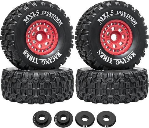 إطارات شاحنات قصيرة المدى 1/7 RC 1/8 إطارات شاحنة مونستر متوافقة مع ARRMA 1/7 Mojave 6S ARRMA 1/8 Mojave 4S TRAXXAS 1/7 UDR 6S RC ترقيات عربات التي تجرها الدواب (4 قطع، أسود) in Kuwait