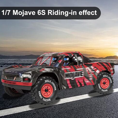 إطارات شاحنات قصيرة المدى 1/7 RC 1/8 إطارات شاحنة مونستر متوافقة مع ARRMA 1/7 Mojave 6S ARRMA 1/8 Mojave 4S TRAXXAS 1/7 UDR 6S RC ترقيات عربات التي تجرها الدواب (4 قطع، أسود) in Kuwait
