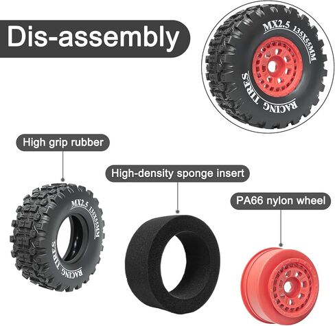 إطارات شاحنات قصيرة المدى 1/7 RC 1/8 إطارات شاحنة مونستر متوافقة مع ARRMA 1/7 Mojave 6S ARRMA 1/8 Mojave 4S TRAXXAS 1/7 UDR 6S RC ترقيات عربات التي تجرها الدواب (4 قطع، أسود) in Kuwait