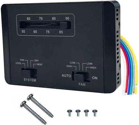 Direct Replacement 7330F3852 RV Thermostat - Single-Stage Heating/Cooling Control, 12V DC, Compatible with Coleman Mach Series RV Air Conditioners (Black) in Saudi Arabia