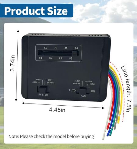 Direct Replacement 7330F3852 RV Thermostat - Single-Stage Heating/Cooling Control, 12V DC, Compatible with Coleman Mach Series RV Air Conditioners (Black) in Saudi Arabia