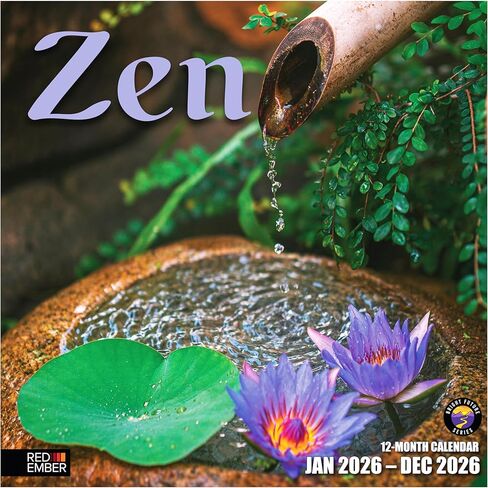 RED EMBER Zen 2026 Wall Calendar 12 Month | 12" x 24" Open | Thick & Sturdy Paper | Holiday Gift | Nature Inspirational Calendar 2026 in Saudi Arabia