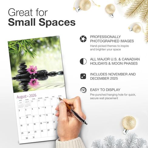 RED EMBER Zen 2026 Wall Calendar 12 Month | 12" x 24" Open | Thick & Sturdy Paper | Holiday Gift | Nature Inspirational Calendar 2026 in Saudi Arabia