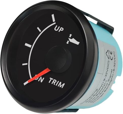 ELING Trim Gauge Meter 0-190ohm UP-DN with Backlight 9-32V for Marine Boat Yachts (Left Black+Black) in Saudi Arabia