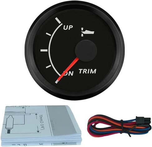 ELING Trim Gauge Meter 0-190ohm UP-DN with Backlight 9-32V for Marine Boat Yachts (Left Black+Black) in Saudi Arabia