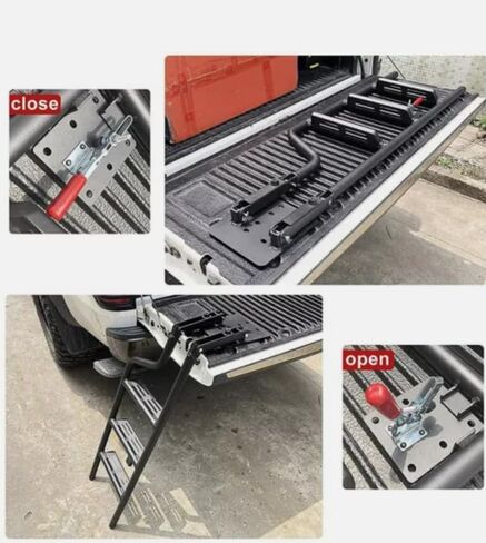 شاحنة بيك اب قابلة للطي سرير سلالم الباب الخلفي سلم خطوة ل Rivian R1T 2022-2025 in Kuwait