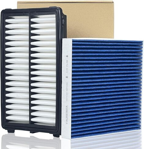 Engine & Cabin Air Filter Kit with Activated Carbon, Fit for 2022-25 Tucson/Santa Cruz, 2021-25 Santa Fe, 2020-25 Sonata, 2021-25 K5/Sorento, 2023-25 Sportage, 28113L1000, 97133L1000, CF12820, CA12816 in Saudi Arabia