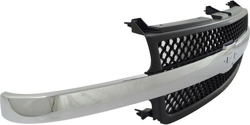 Suitable for Front Black Grille Assembly Grill With Chrome Center Bar Fits for 2001-2002 CHEVY Silverado 2500 HD 3500 Pickup Truck Fits GM1200523 15088290 in Saudi Arabia