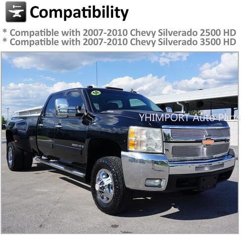 Solid Aluminum Billet Grille Insert Compatible with Chevy Silverado 2007-2010 2500HD/3500HD Chrome 3pcs in Saudi Arabia