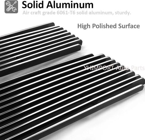 Solid Aluminum Billet Grille Insert Compatible with Chevy Silverado 2007-2010 2500HD/3500HD Chrome 3pcs in Saudi Arabia