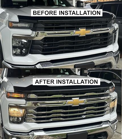 الكروم مصبغة تراكب الشواية 4 قطع متوافق مع 2024 2025 2026 تشيفي سيلفرادو 2500 3500 HD WT، LT، مخصص in Kuwait