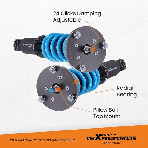maxpeedingrods Coilover لسيارة Lexus LS400 (UCF20) 1995-2000، طقم تعليق كويلوفيرس قابل للتعديل بـ 24 مستوى، دعامات امتصاص الصدمات قابلة للتعديل لارتفاع الركوب، مجموعات خفض مطورة T6 باللون الأزرق in Kuwait
