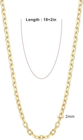 24PCS Gold Rolo Cable Necklaces for Jewelry Making 2MM 18K Gold PVD Plated Stainless Steel Cable Link Chains Bulk for DIY Necklace in Saudi Arabia