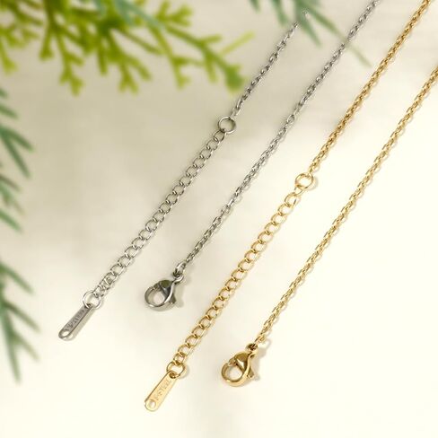 24PCS Gold Rolo Cable Necklaces for Jewelry Making 2MM 18K Gold PVD Plated Stainless Steel Cable Link Chains Bulk for DIY Necklace in Saudi Arabia