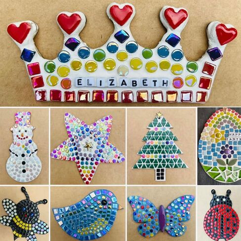 Artspac Iridescent Glass Mosaic Tiles for Crafts Bulk, 200g Mosaic Glass Pieces,Stained Mosaic Craft Supplies for Garden Christmas Ornaments,Mosaic DIY Art Kit in Saudi Arabia