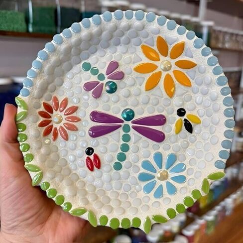 Artspac Iridescent Glass Mosaic Tiles for Crafts Bulk, 200g Mosaic Glass Pieces,Stained Mosaic Craft Supplies for Garden Christmas Ornaments,Mosaic DIY Art Kit in Saudi Arabia