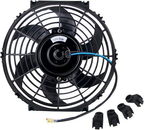 7 9 10 12 13 14 Inch Universal 80W Slim Reversible Black Blade Electric Cooling Radiator Auto Fan Mounting Kit Car Fan and Kit in Saudi Arabia