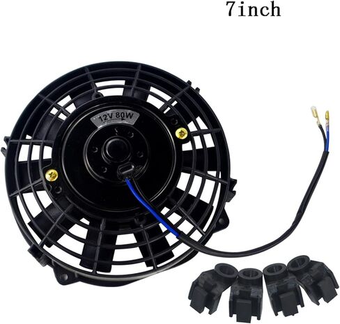 7 9 10 12 13 14 Inch Universal 80W Slim Reversible Black Blade Electric Cooling Radiator Auto Fan Mounting Kit Car Fan and Kit in Saudi Arabia