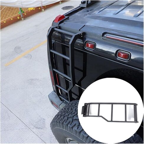 Aluminum Alloy Black Car Tailgate Top Ladder Car External Accessories Compatible with Hummer H2 2003-2009 in Saudi Arabia