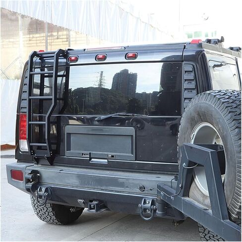 Aluminum Alloy Black Car Tailgate Top Ladder Car External Accessories Compatible with Hummer H2 2003-2009 in Saudi Arabia