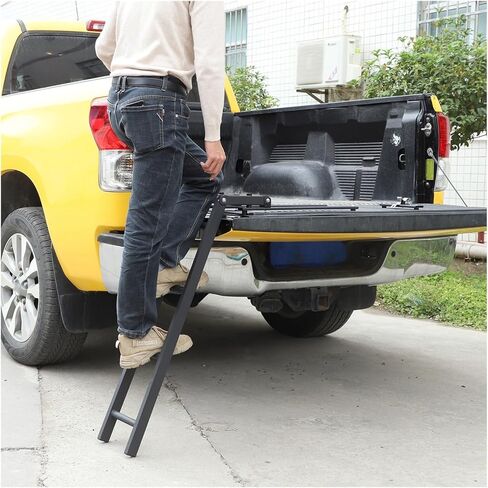 Pickup Truck Step Tailgate Ladder Compatible with Toyota Tundra 07-21 Aluminum Alloy Black Car Rear Tailgate Climbing Ladder Car Accessories in Saudi Arabia